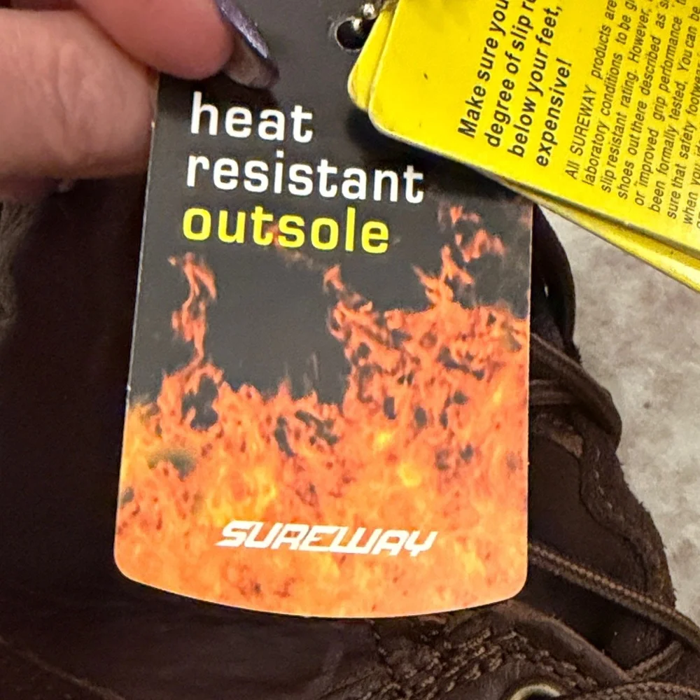 Men's Brown Leather work Boots - Picture 5 of 12